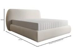 Designer Polsterbett Nella in Strukturstoff mit Stauraum