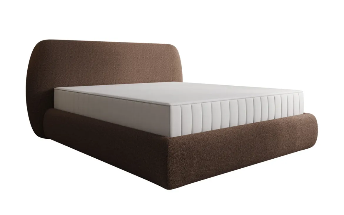 Designer Polsterbett Nella in Teddy Bouclé mit Stauraum