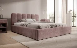 Designer Polsterbett Nerra in Cord mit Stauraum