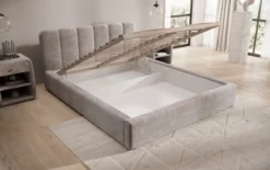 Designer Polsterbett Nerra in Cord mit Stauraum