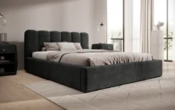 Designer Polsterbett Nerra in Cord mit Stauraum