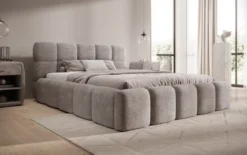 Designer Polsterbett Noeva in Cord mit Stauraum