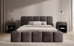 Designer Polsterbett Noeva in Cord mit Stauraum