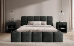 Designer Polsterbett Noeva in Cord mit Stauraum