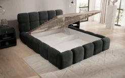Designer Polsterbett Noeva in Cord mit Stauraum