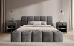Designer Polsterbett Noeva in Cord mit Stauraum