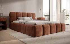 Designer Polsterbett Noeva in Cord mit Stauraum