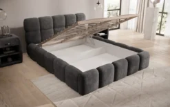 Designer Polsterbett Noeva in Cord mit Stauraum