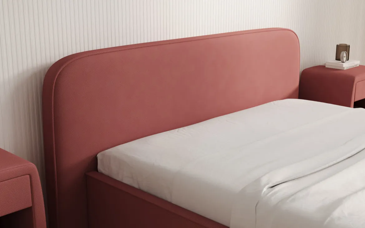 Designer Polsterbett Nola in Stoff mit Stauraum