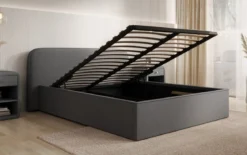 Designer Polsterbett Nola in Stoff mit Stauraum