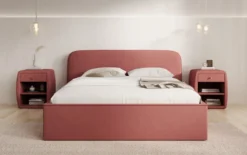 Designer Polsterbett Nola in Stoff mit Stauraum