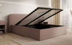 Designer Polsterbett Nola in Stoff mit Stauraum