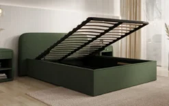 Designer Polsterbett Nola in Stoff mit Stauraum