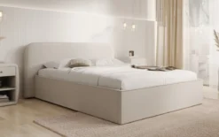 Designer Polsterbett Nola in Stoff mit Stauraum