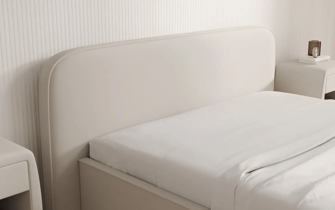 Designer Polsterbett Nola in Stoff mit Stauraum