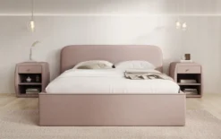 Designer Polsterbett Nola in Stoff mit Stauraum