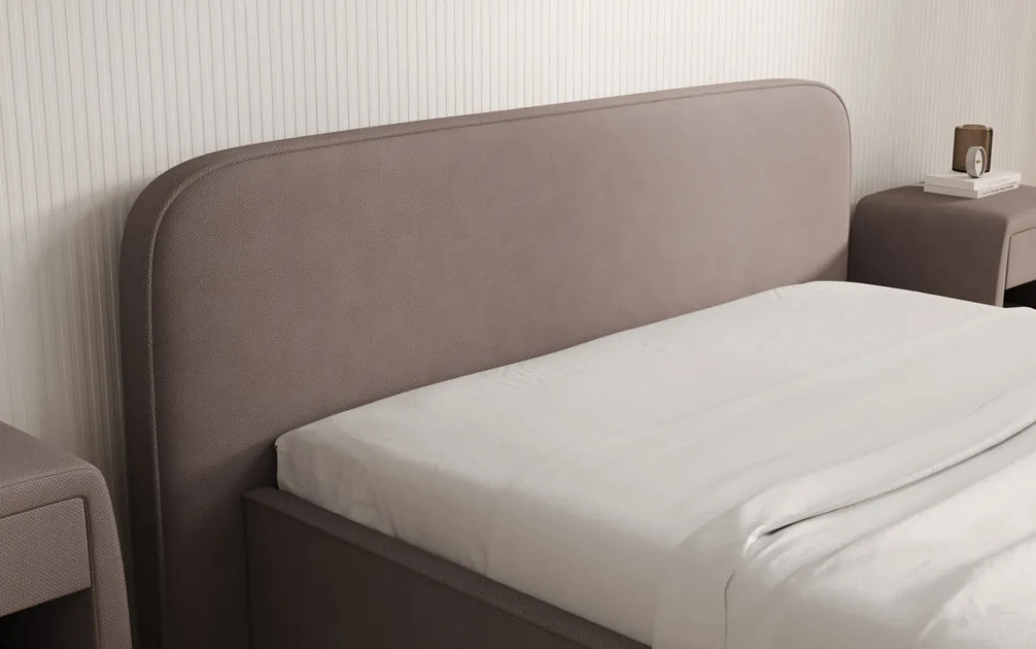 Designer Polsterbett Nola in Stoff mit Stauraum