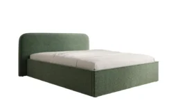Designer Polsterbett Nola in Strukturstoff mit Stauraum