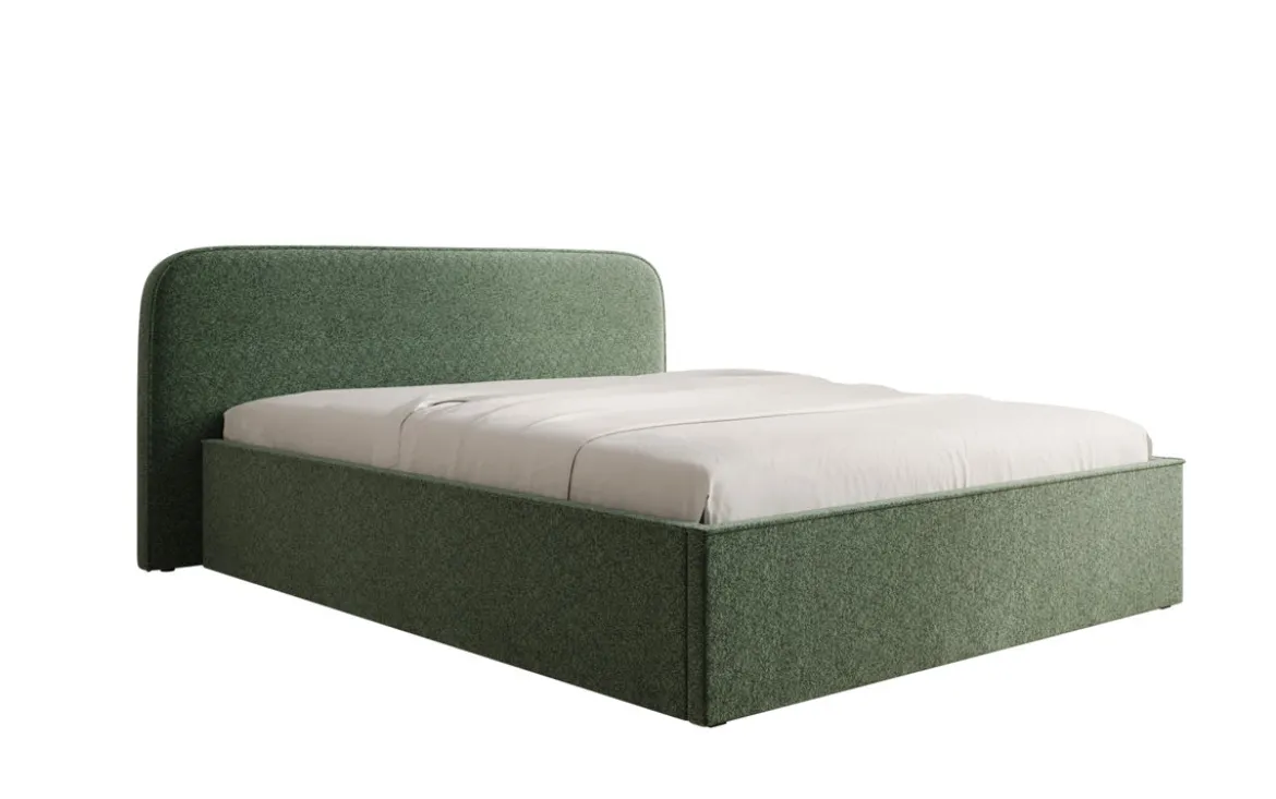 Designer Polsterbett Nola in Strukturstoff mit Stauraum