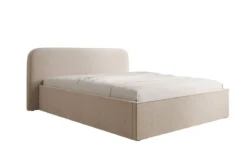 Designer Polsterbett Nola in Strukturstoff mit Stauraum