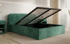 Designer Polsterbett Nola in Cord mit Stauraum