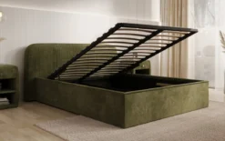 Designer Polsterbett Nola in Cord mit Stauraum