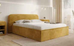 Designer Polsterbett Nola in Cord mit Stauraum