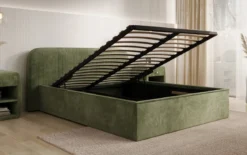 Designer Polsterbett Nola in Cord mit Stauraum