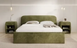 Designer Polsterbett Nola in Cord mit Stauraum