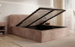 Designer Polsterbett Nola in Cord mit Stauraum