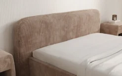 Designer Polsterbett Nola in Cord mit Stauraum