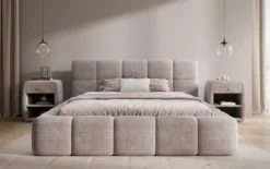 Designer Polsterbett Nox in Cord mit Stauraum