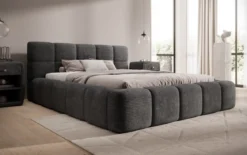 Designer Polsterbett Nox in Cord mit Stauraum