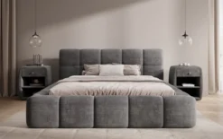 Designer Polsterbett Nox in Cord mit Stauraum
