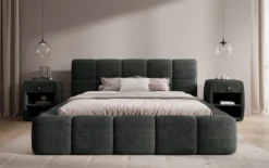 Designer Polsterbett Nox in Cord mit Stauraum