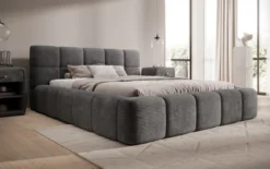 Designer Polsterbett Nox in Cord mit Stauraum
