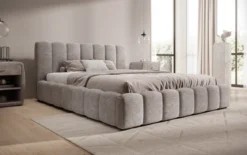 Designer Polsterbett Nuveo in Cord mit Stauraum