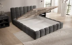 Designer Polsterbett Nuveo in Cord mit Stauraum
