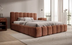 Designer Polsterbett Nuveo in Cord mit Stauraum