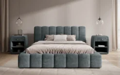 Designer Polsterbett Nuveo in Cord mit Stauraum