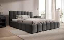 Designer Polsterbett Nuveo in Cord mit Stauraum