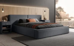 Designer Polsterbett Ophelia in Stoff mit Stauraum