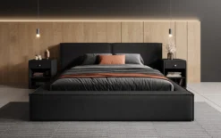 Designer Polsterbett Ophelia in Stoff mit Stauraum