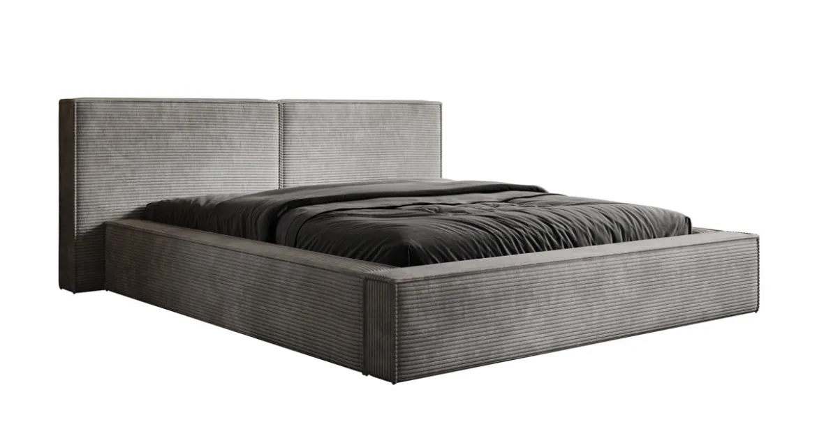Designer Polsterbett Ophelia in Cord mit Stauraum