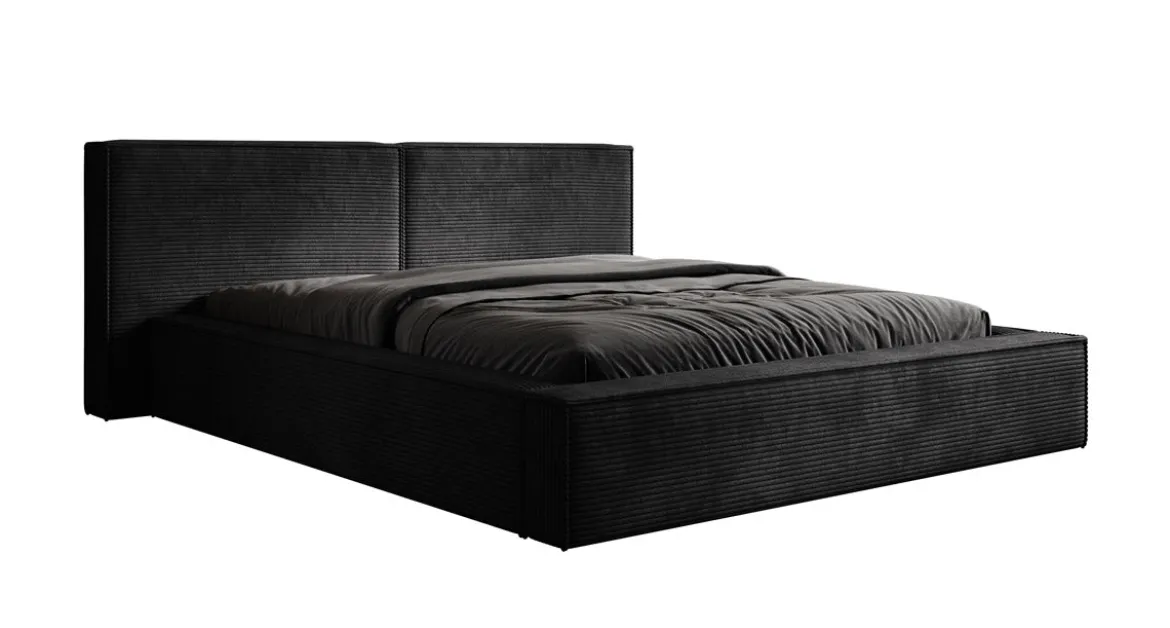 Designer Polsterbett Ophelia in Cord mit Stauraum