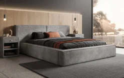 Designer Polsterbett Ophelia in Cord mit Stauraum