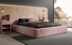 Designer Polsterbett Ophelia in Cord mit Stauraum