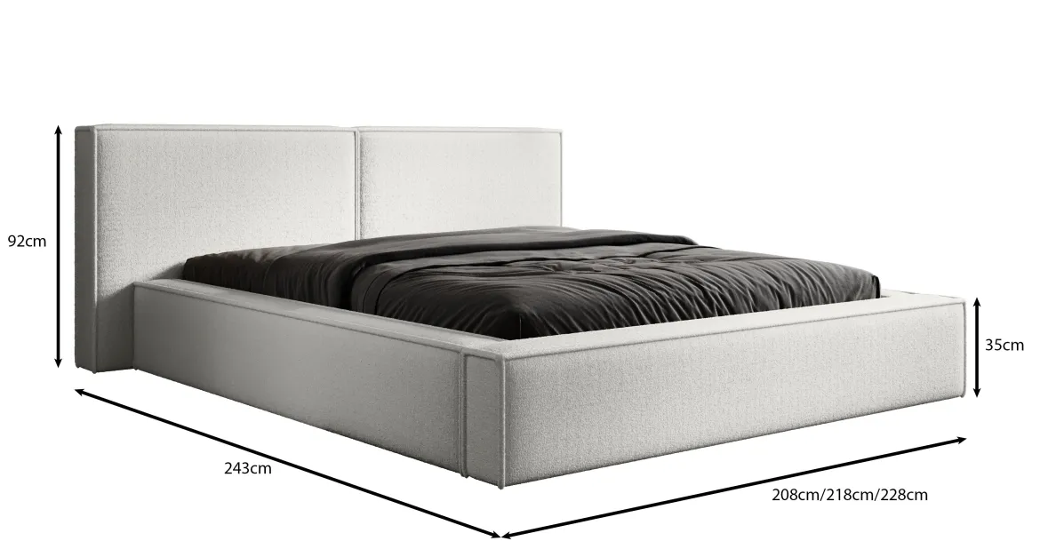 Designer Polsterbett Ophelia in Cord mit Stauraum