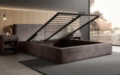Designer Polsterbett Ophelia in Cord mit Stauraum