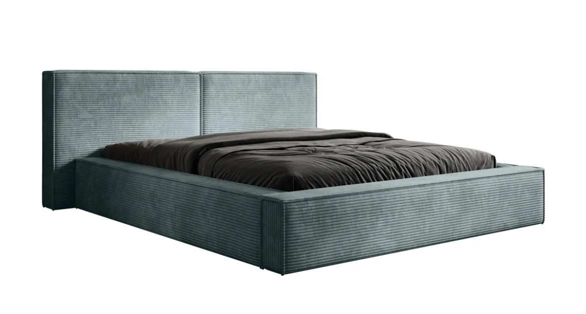 Designer Polsterbett Ophelia in Cord mit Stauraum
